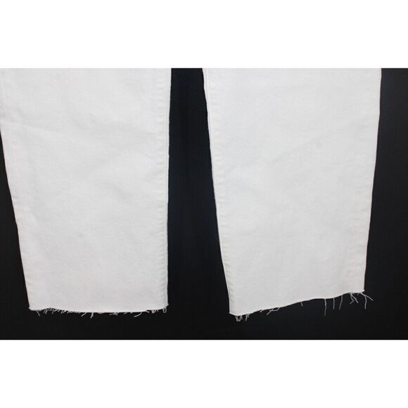 Madewell The Mid-Rise Perfect Vintage Straight Raw Hem Jean in Tile White 27T - Picture 3 of 9